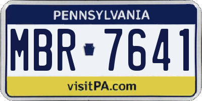 PA license plate MBR7641