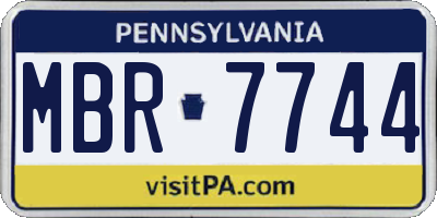 PA license plate MBR7744