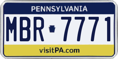 PA license plate MBR7771