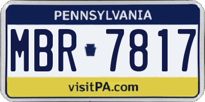 PA license plate MBR7817