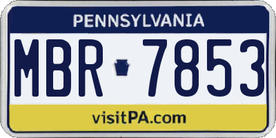PA license plate MBR7853