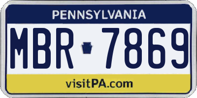 PA license plate MBR7869
