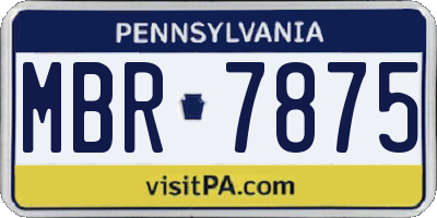 PA license plate MBR7875