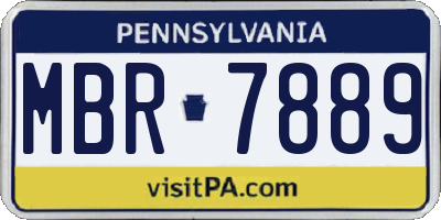 PA license plate MBR7889