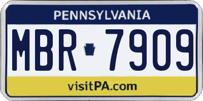 PA license plate MBR7909