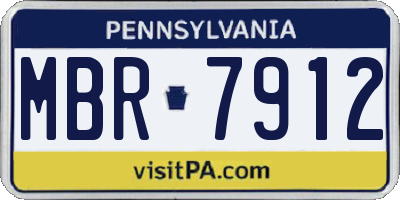 PA license plate MBR7912