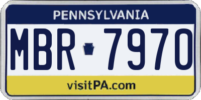 PA license plate MBR7970