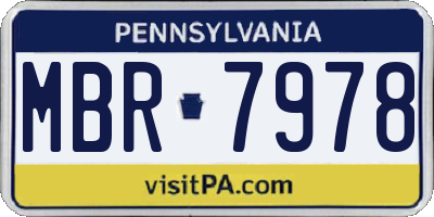 PA license plate MBR7978