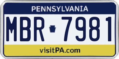 PA license plate MBR7981