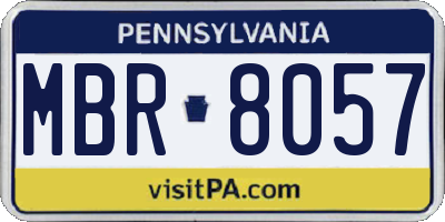 PA license plate MBR8057