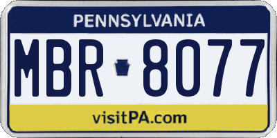 PA license plate MBR8077