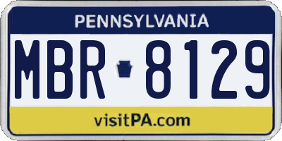 PA license plate MBR8129