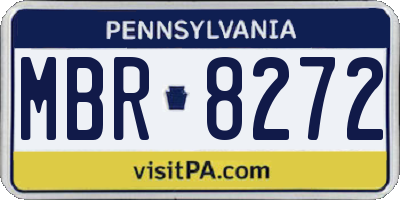 PA license plate MBR8272