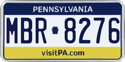 PA license plate MBR8276
