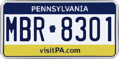 PA license plate MBR8301