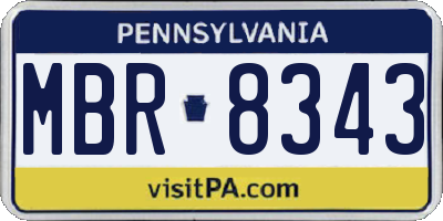 PA license plate MBR8343