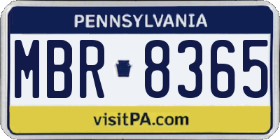 PA license plate MBR8365