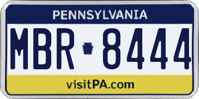 PA license plate MBR8444