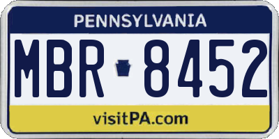 PA license plate MBR8452