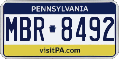 PA license plate MBR8492