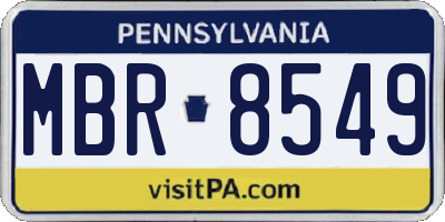 PA license plate MBR8549