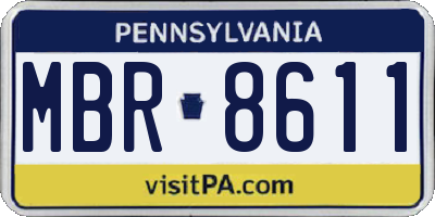 PA license plate MBR8611
