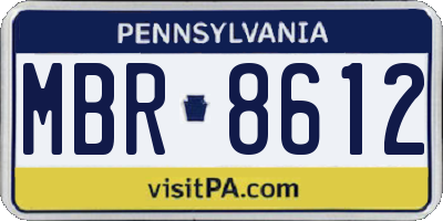 PA license plate MBR8612