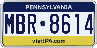 PA license plate MBR8614