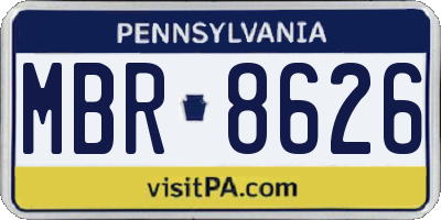 PA license plate MBR8626