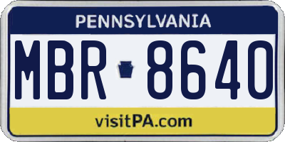 PA license plate MBR8640