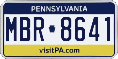 PA license plate MBR8641