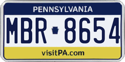 PA license plate MBR8654
