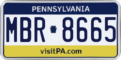 PA license plate MBR8665
