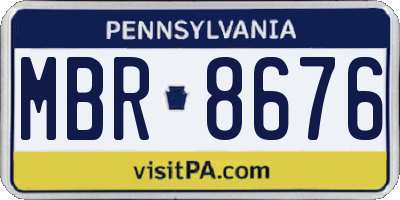 PA license plate MBR8676