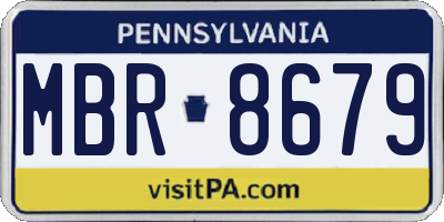 PA license plate MBR8679