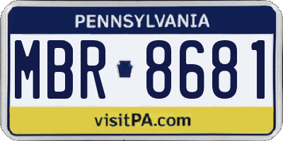 PA license plate MBR8681