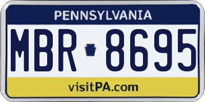 PA license plate MBR8695