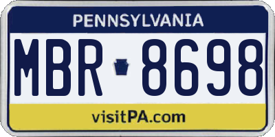 PA license plate MBR8698