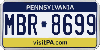 PA license plate MBR8699