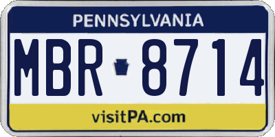 PA license plate MBR8714