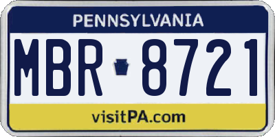 PA license plate MBR8721
