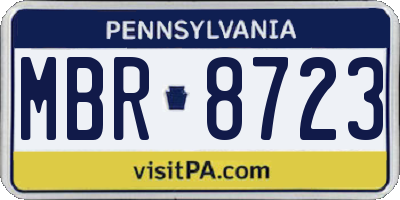 PA license plate MBR8723