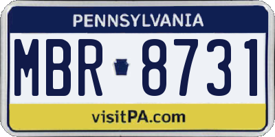 PA license plate MBR8731