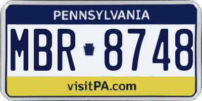 PA license plate MBR8748