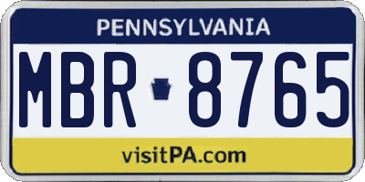PA license plate MBR8765