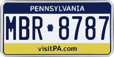 PA license plate MBR8787