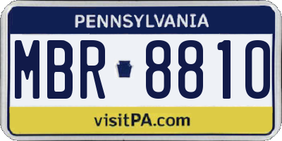 PA license plate MBR8810