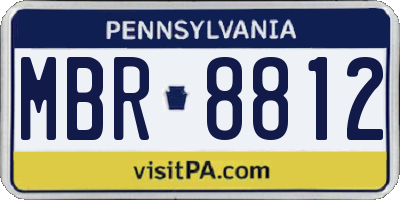 PA license plate MBR8812