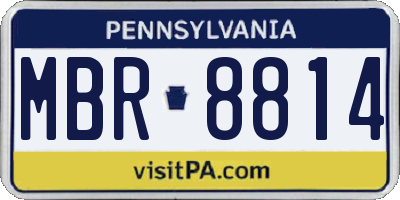 PA license plate MBR8814