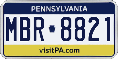 PA license plate MBR8821